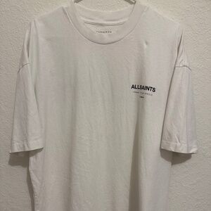 All Saints Underground London Oversized Faded T Shirt Mens Small White